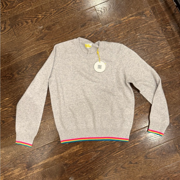 From Future Women's Gray Sweater with Rainbow Stripes - Picture 4 of 6